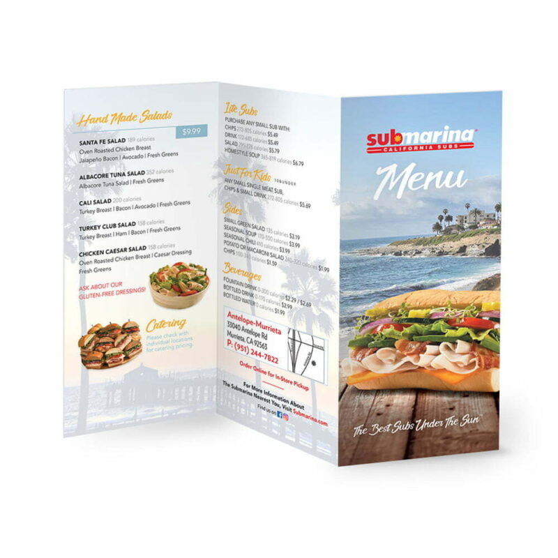 Submarina – Paper Menus