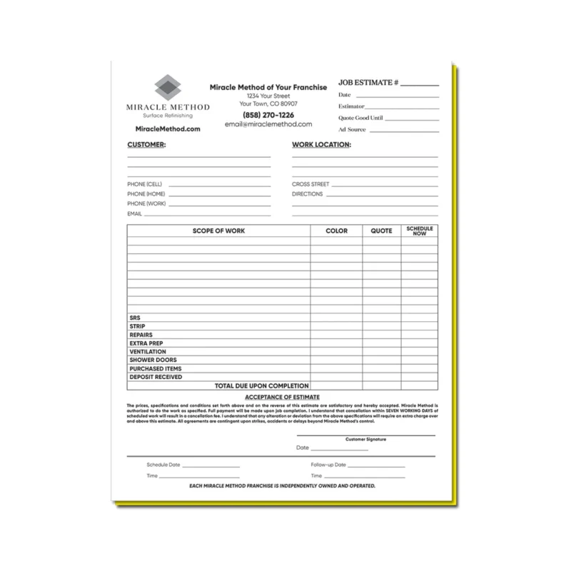 Miracle Method – Estimate Forms
