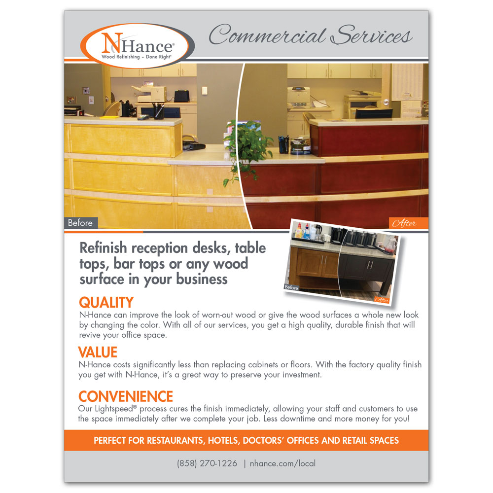 Front view of N-Hance Commercial Services flyer